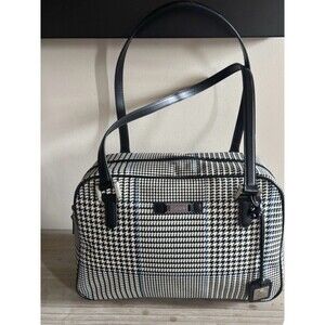 Lauren Ralph Lauren Black & White Houndstooth Shoulder Tote